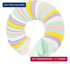 Pastel-Rainbow Party-Decorations 3D Heart Garland – 39Ft Yellow Blue Pink Purple