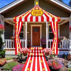 7 Pcs Lighted up Carnival Entryway Party Decorations Set Circus Tent Decorati…
