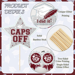 Graduation Decorations Maroon/Maroon White Silver Graduation Party Decorations 2