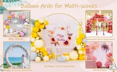Round Backdrop Stand 8FT Gold Wedding Arch Metal Circle Balloon Arch Stand for
