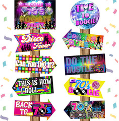 20 Pieces 70S Party Sign Disco Party Decorations Funny Disco Decor 1970S Signs C