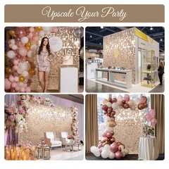 8.5×10 FT Shimmer Wall Backdrop with Stand 72 Pcs Panels Decor for Wedding Party