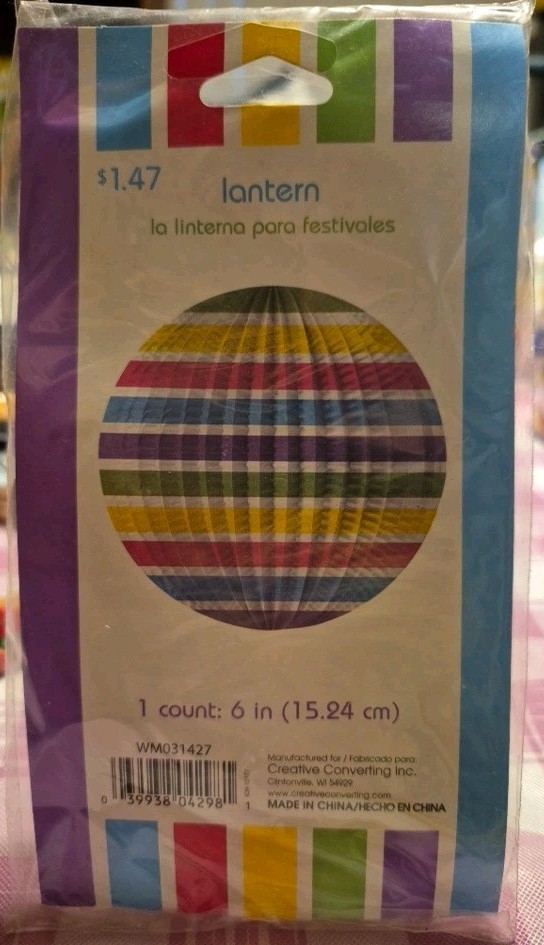 creative converting paper lantern 6 in multicolor Hanging Ball (No Light)