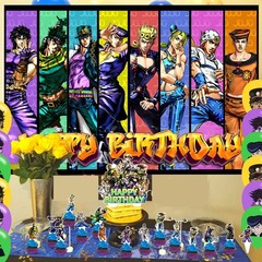 JOJO Birthday Party Decoration, Include Anime Backdrop 5 x 3 FT, Latex Balloo…