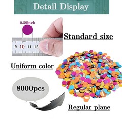Rainbow Metallic Foil Confetti 8000 Pcs 0.59″ Diameter 60g – Party Wedding