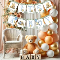 Winnie IT’S A Boy Banner for Baby Shower Decorations Boys Multicolor