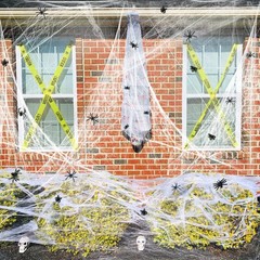 ZPISF 1400 sqft Halloween Spider Webs Extra Large, 1400 sqft, White