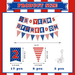 4th of July Decorations – USA 250th Anniversary – Independence Day Banner Set…