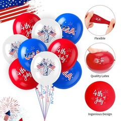 4th of July Balloons Decorations Red White and Blue Balloons 30pcs with Ribbo…