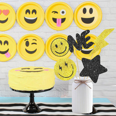 12Pcs Glitter One Happy Dude Party Centerpiece Sticks One Happy Dude Birthday Pa