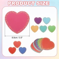 108Pcs Glitter Heart Shaped Cutouts, 3.5″ Confetti Cutouts Paper Cuts, 9 Colors