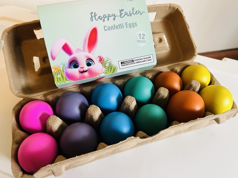 1 Dozen Confetti Filled Easter Eggs (12 Eggs) CASCARONES Colorful Fiesta Party