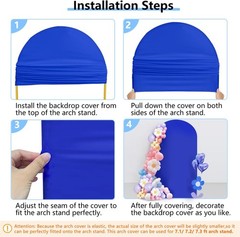 Blue Arch Cover 7.2 ft (No Arch Backdrop Stand), Spandex Wedding Balloon