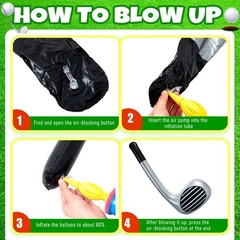 Rotatingpals 8 Pcs Golf Balloons Set 18» Ball and 30» Inflatable Club for B…
