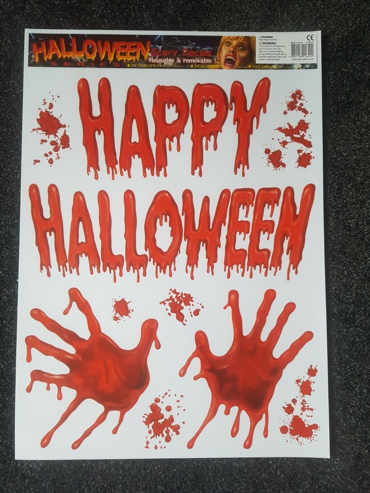 Halloween Blood Window Glass Stickers Large 41 x 29 cm
