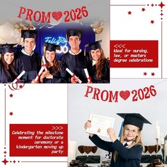 Pre-Strung Prom 2026 Banner – Sparkly Graduation Celebration Decor