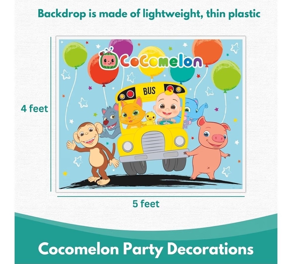 Cocomelon Banners And Photobooth Backdrop