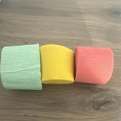 3-Pack Crepe Paper Party Streamers Multicolor Solid Rolls