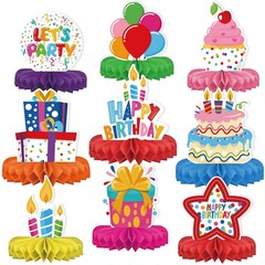 Colorful Birthday Decorations Kit – Party Banner, Honeycomb Balls, Swirls & Garl