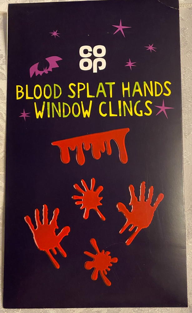 BLOOD SPLAT HANDS WINDOW CLINGS
