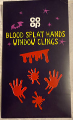 BLOOD SPLAT HANDS WINDOW CLINGS