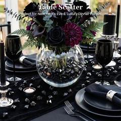 Luxurious 150PCS Black Fake Ice Rocks – Versatile Table Scatter & Craft Gems