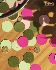 100 PCS Pink Confetti Glitter Table Decor Golden Green Circle Dots Scatter