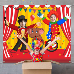 Carnival Circus Backdrop 59x51in Large Door Banner Photo Booth Party Decor Kids!