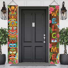Hawaiian Luau Party Decorations Outdoor Tiki Totem Porch Sign Banner Hawaii Luau