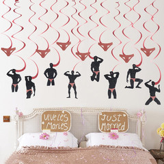 Bachelorette Party Decorations Supplies, Rose Gold Funny Male Hanging Swirls Par