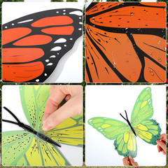 18 Pcs Large Butterfly Party Decoration 2 Sizes 3D Paper Butterfly Wall Decor At