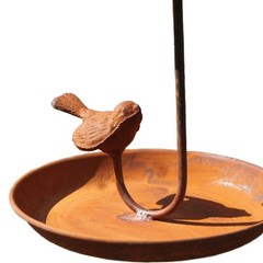 Metal Bird House Feeder Rust Finish Wall Mount for Garden Porch Backyard