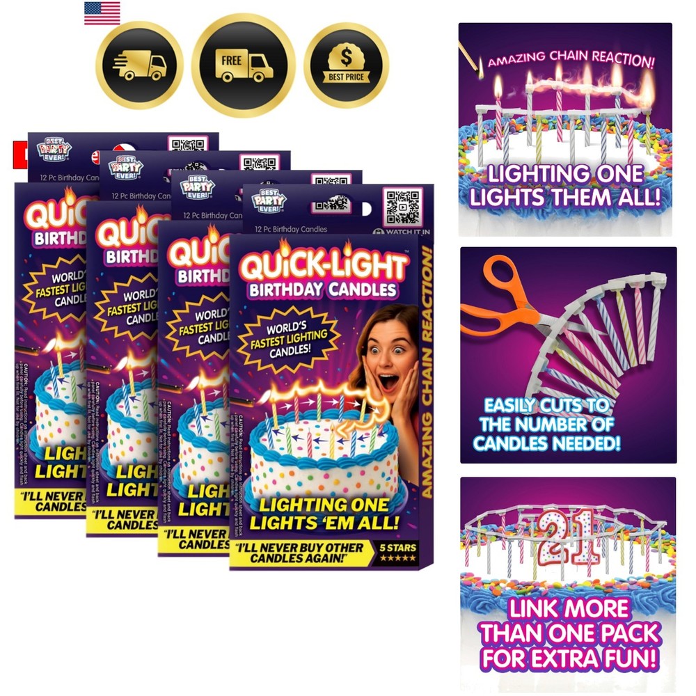 Quick Light Birthday Candles – Amazing Chain Reaction – Lighting One Candle L…