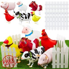 Soulchen 10 Pcs Adopt a Farm Animal Themed Party Favor Include 6 Walking Anim…