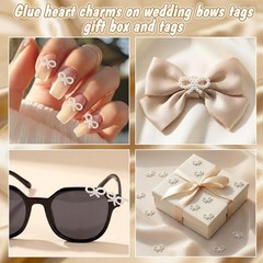 500 PCS Pearl Bow Table Scatters Confetti Faux Bead Charm 0.7×0.39 Inch