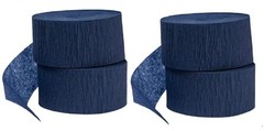 4 rolls 72.5ft, NAVY / DARK BLUE Crepe Paper Streamer 290 ft Total – Made in USA
