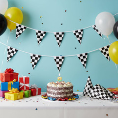 Checkered Flag Banner 33Ft Racing Pennant Flags for Nascar Race Car Sports