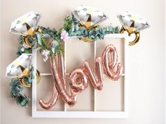 4pcs Diamond Engagement Ring Mylar Balloons, Marriage Engagement and Wedding Bri
