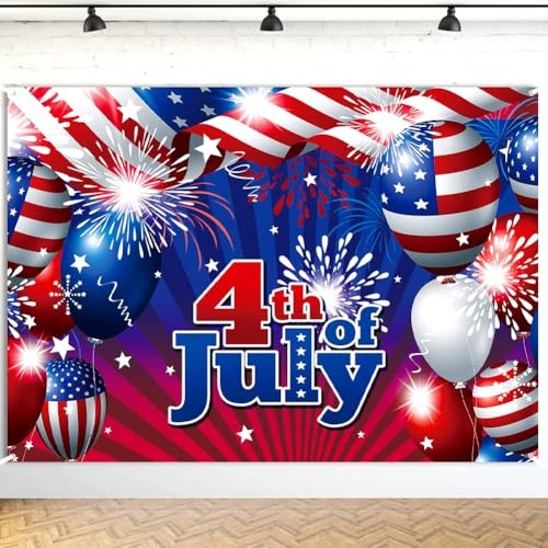 4th of July Banner 41 * 71inch Decorations Outdoor Patriotic Yard Sign Party