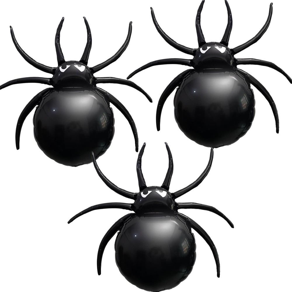 3 Pcs Halloween Spider Balloon 32.5″ Christmas Spider Foil Balloons New Year …