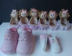 It’s A Girl! Baby Shower Decorations Resin Shoes And Little Baskets