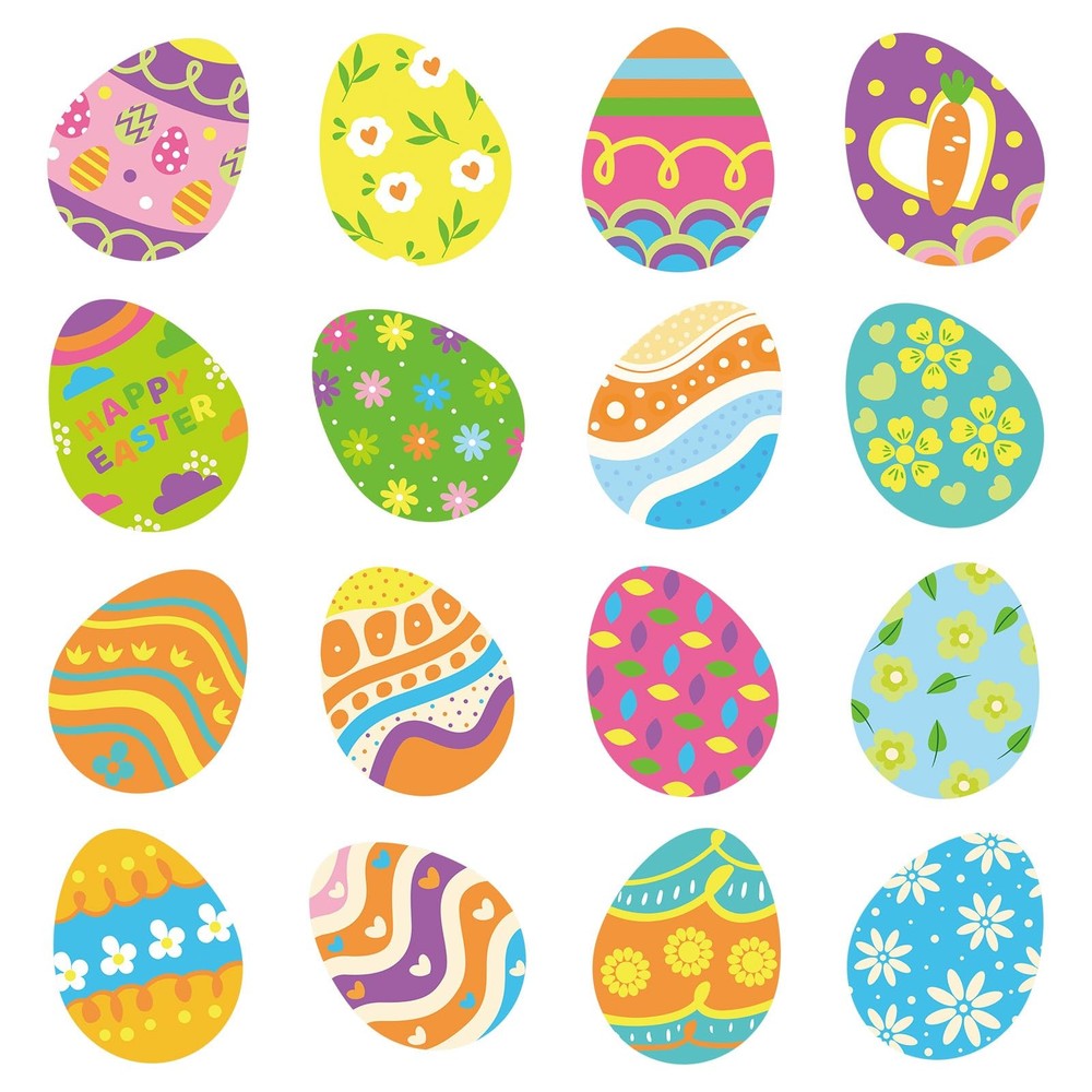 48 PCS Colorful Easter Egg Shape CutOuts Spring Cardboard Paper DIY Crafts