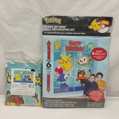 Pokemon Birthday 5pc Wall Decorating Kit & 1 Table Cover