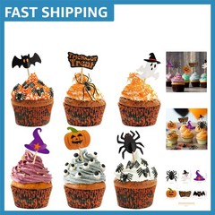 Durable 60 Count Halloween Cupcake Toppers – Perfect for Spooky Celebrations