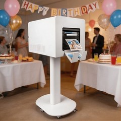 Portable Photo Booth with Printer Stand,Selfie Station for Event Rental Business