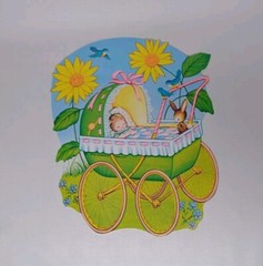 Vintage 1977 Beistle Co. Baby Shower Decor Paper Decorations Lot Of 4