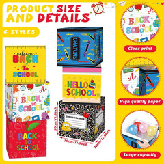 6 Pcs Back to School Decorations Box First Day of School Party Decor 11.8» Cray