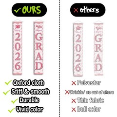 Graduation Decorations 2026, Pink Congrats Grad Banner Porch Door Banners Gra…