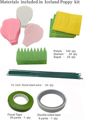 Crepe Paper Flower DIY Making Kit, Icelandic Poppy, Assorted Colors Blush Pink C