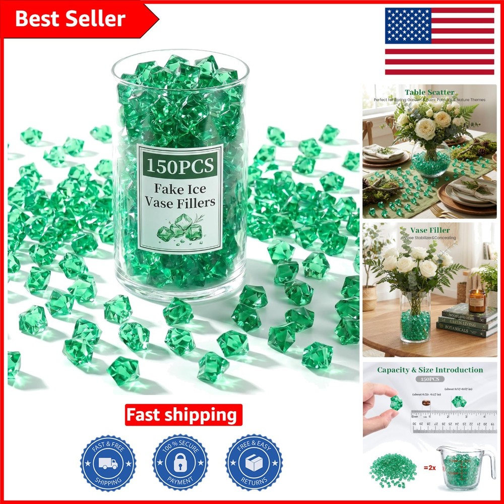 Stylish 150PCS Dark Green Fake Ice for Unique Vase Stabilization & Decorations